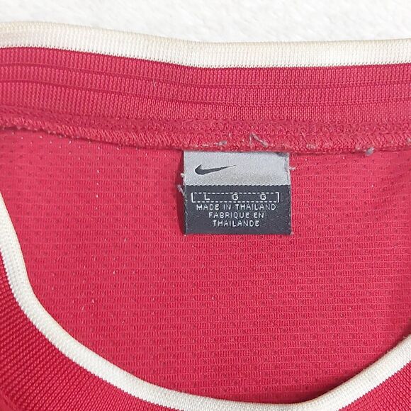 Vintage Nike Shirt Red Embroidered Swoosh Y2K Gray Tag Mens Size Large Soccer - Picture 3 of 8